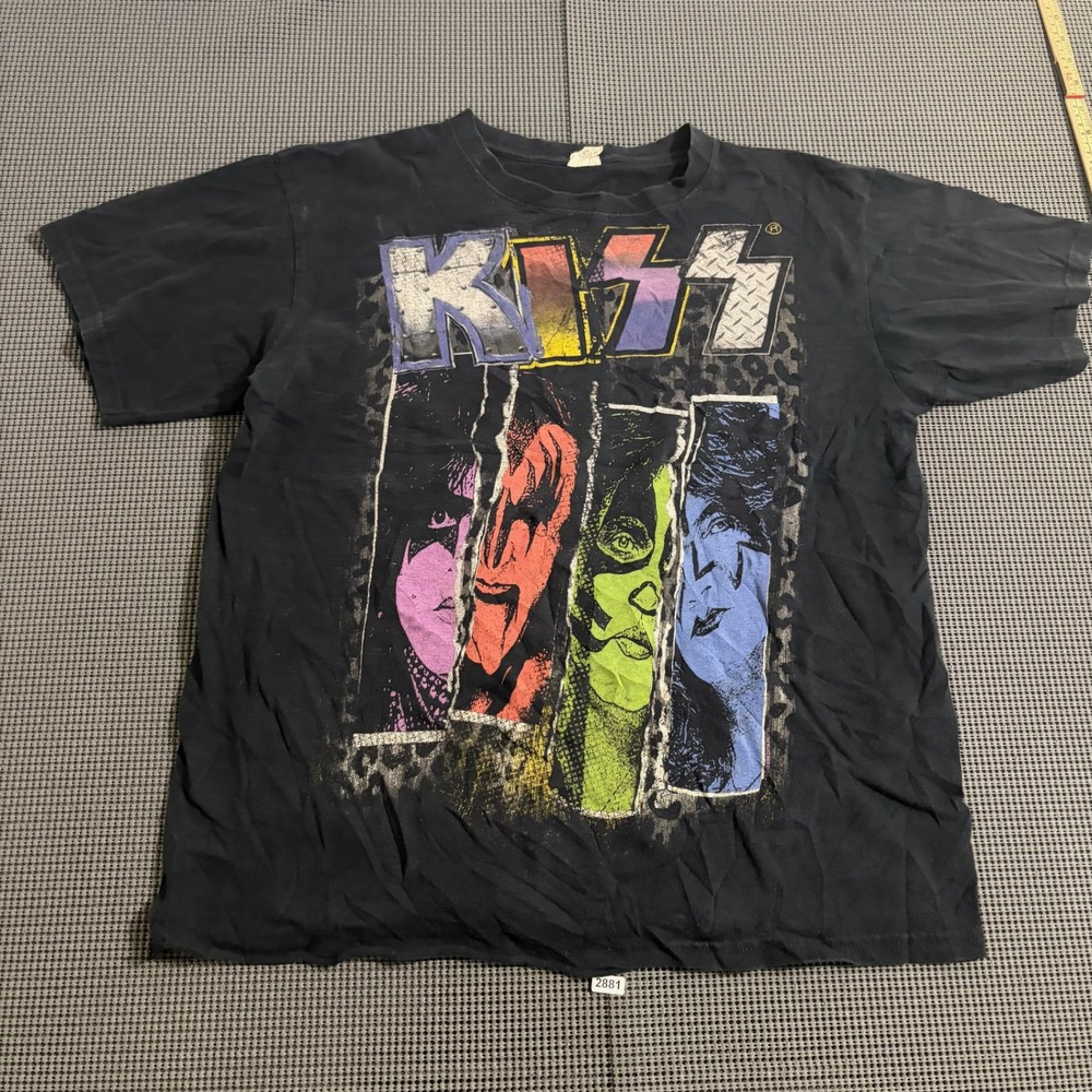 KISS Graphic Band T-Shirt Black Short Sleeve Size M